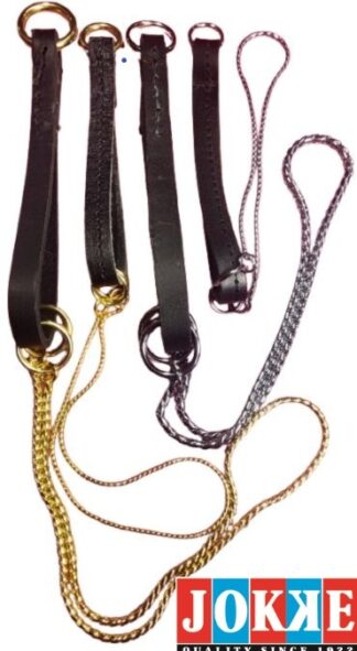 Snake-Expo halsband i mjuk äkta läder med Snake-kedja i silver eller guld färg.